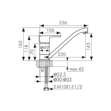 14033 Смеситель KAISER Planet для кухни 